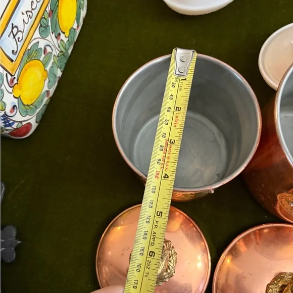 Vintage Copper Canister Set with Gold Accents from Portugal - Picture 6 of 16